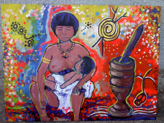 Sentimiento de madre Oil Canvas Figure Painting