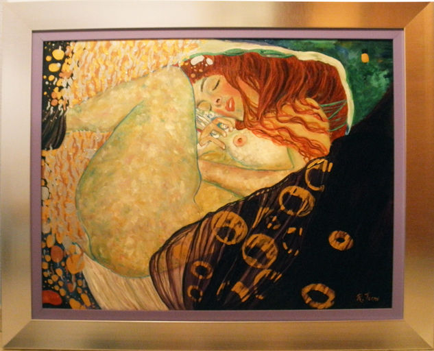 copia del original Danae Gustav Klimt Óleo Lienzo Desnudos