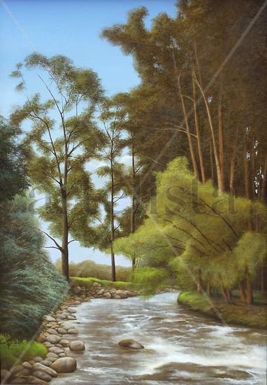 Rio Yanuncay Oil Canvas Landscaping