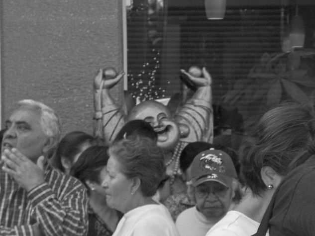 alegria en el barrio chino Retrato Blanco y Negro (Digital)