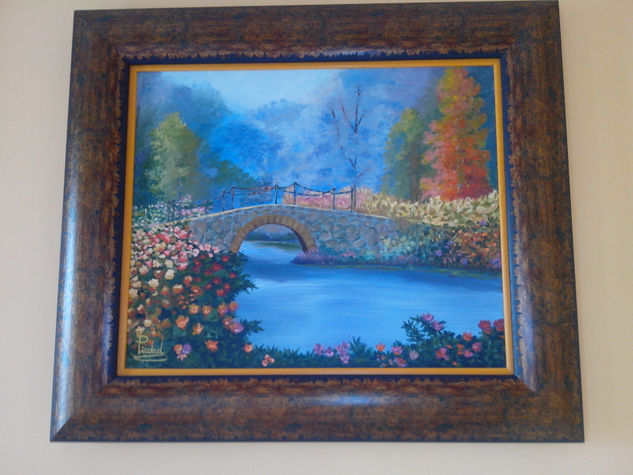 Puente viejo Oil Canvas Landscaping