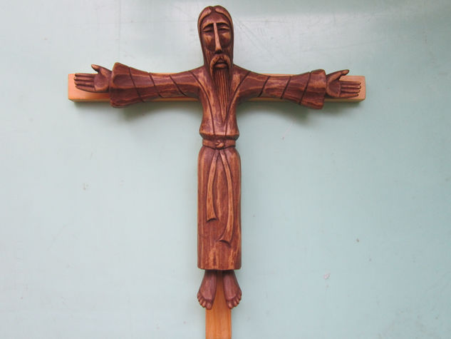 Cristo románico "D" Wood Figurative