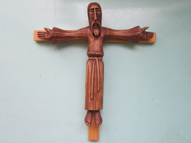 Cristo románico "E" Madera Figurativa