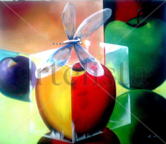 manzana Oil Canvas Floral Painting