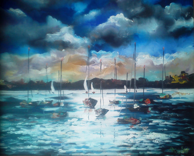 botes Oil Canvas Marine Painting