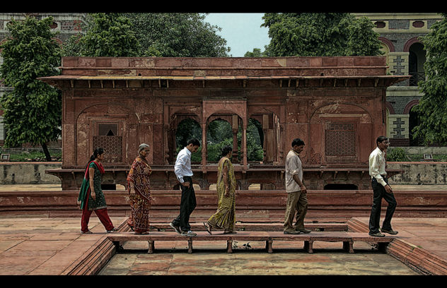 Walking in the Red Fort.