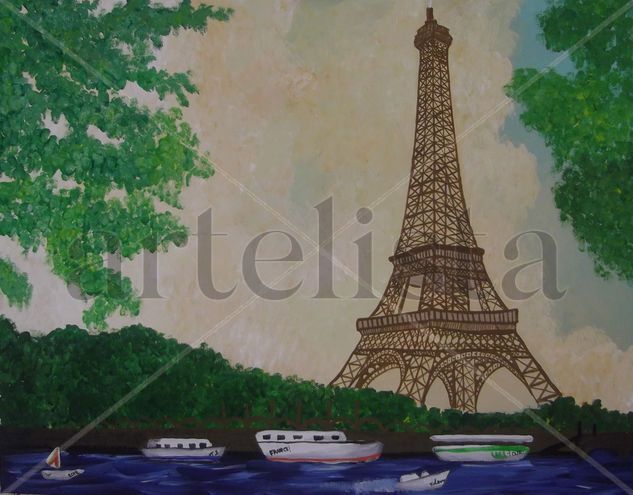 Torre Eiffel Acrylic Canvas Landscaping