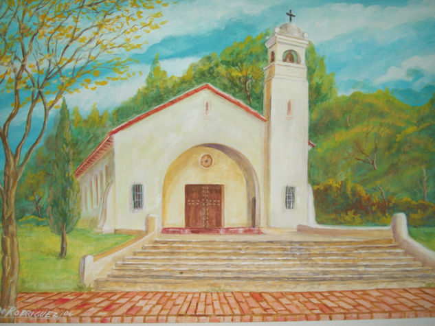 CRISTO REY  allá por 1960 Watercolour Panel Landscaping