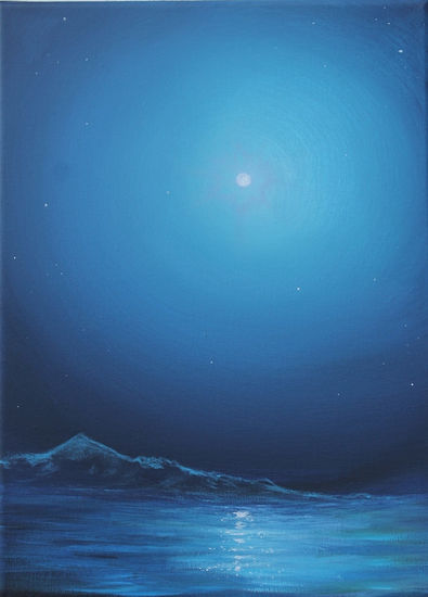 Noche de Luna Llena Acrylic Canvas Marine Painting