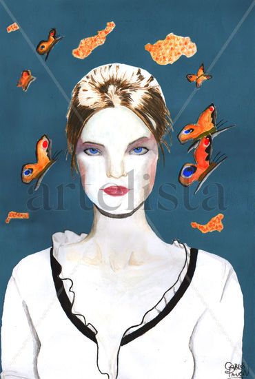 My Butterflies Acrylic Paper Portrait