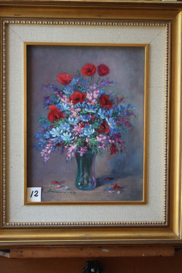 Amapolas Óleo Tabla Floral