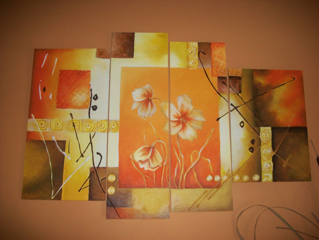 ambiente floral Oil Panel Floral Painting