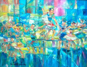 Bailarinas 1 Oil Textile Figure Painting