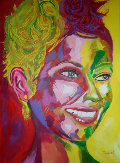 La sonrisa de Halle Acrylic Panel Portrait