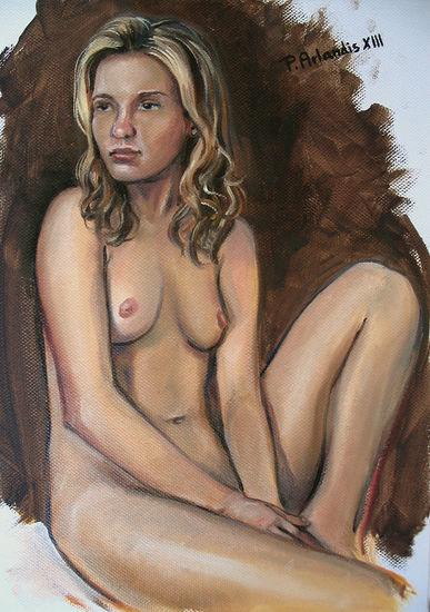 Desnudo A4 09 Oil Textile Nude Paintings