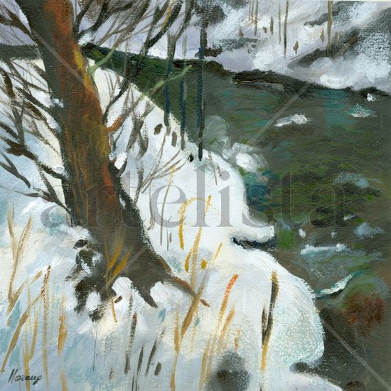 Nieve y Arroyo Mixed media Paper Landscaping