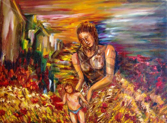 BELÉN EN EL TRIGAL Oil Canvas Figure Painting