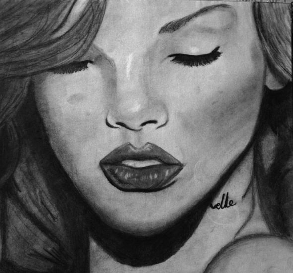 Rihanna Óleo Lienzo Retrato