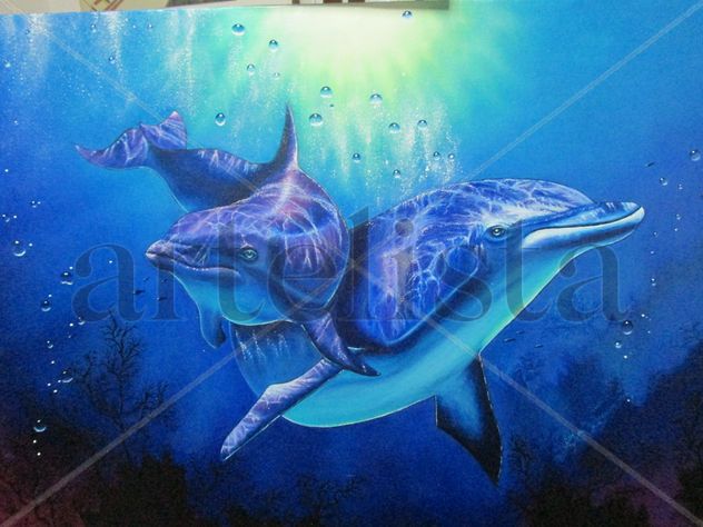 Delfines dentro del mar