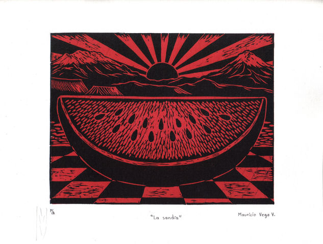 LA GRAN SANDÍA Linocut