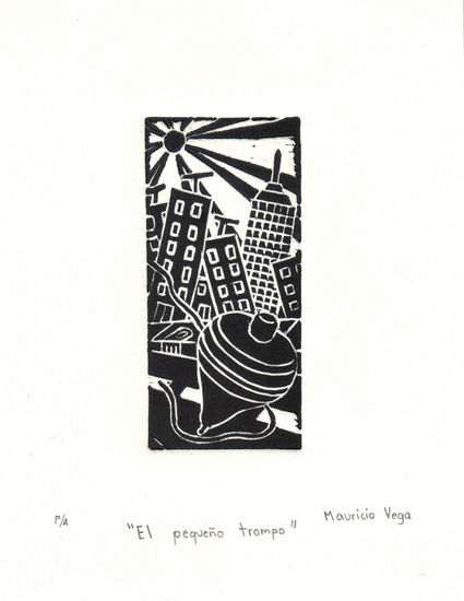 EL PEQUEÑO TROMPO Linocut