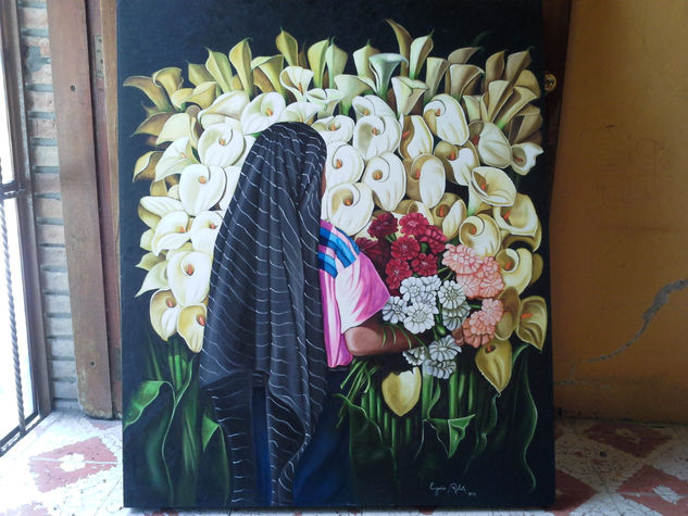 El reboso Oil Canvas Floral Painting