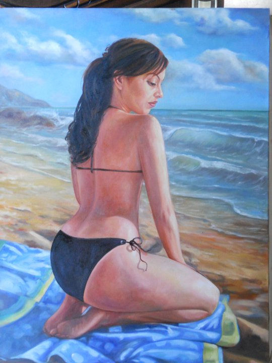 mujer en la playa