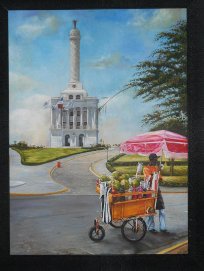 yunyunero en el monumento santiago Oil Canvas Landscaping