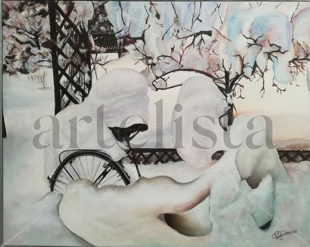 La bicicleta de Harald Oil Canvas Landscaping