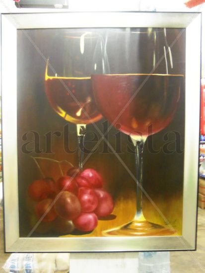 De las uvas al vino Acrylic Canvas Still Life Paintings