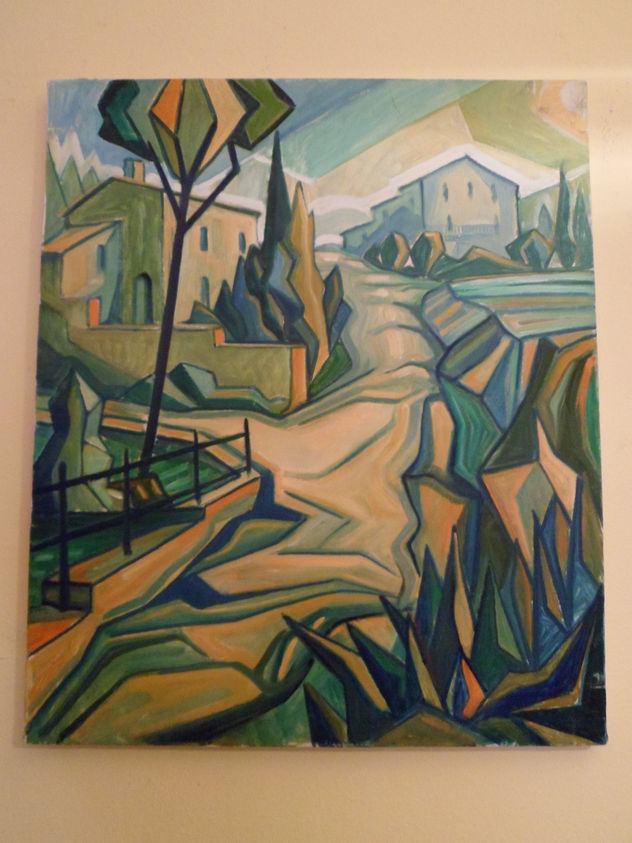 Cuadro al estilo geométrico sobre tela de 55x46 cm