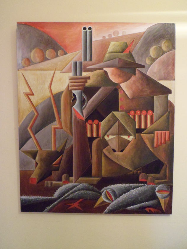 Cuadro al estilo geométrico sobre tela de 100x81 cm