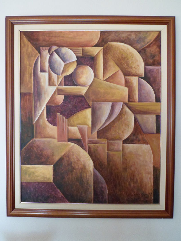 Cuadro de estilo geométrico sobre tela de 115x96 cm