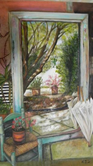 jardín espejado Oil Canvas Landscaping