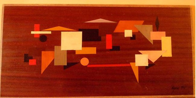 Cuadro al estilo PGP sobre tabla de 65x31 cm