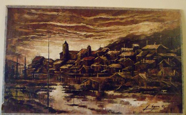 Cuadro al estilo realista sobre tabla de 55x33 cm