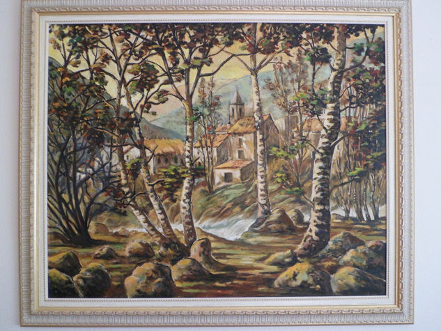 Cuadro al estilo realista sobre tela de 100x80 cm Oil Textile Landscaping