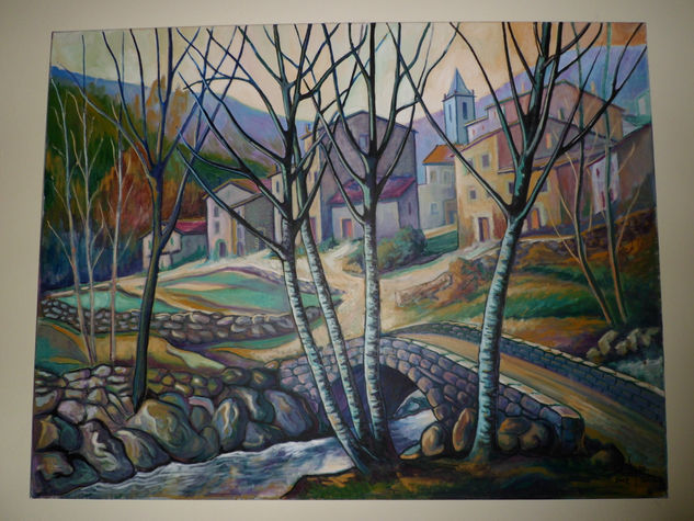 Cuadro al estilo realista sobre tela de 116x89 cm Oil Textile Landscaping