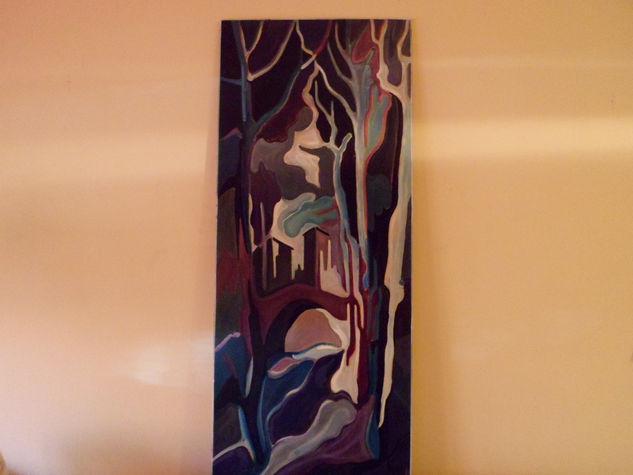 Cuadro al estilo USL sobre tabla de 105x44 cm Óleo Tabla Paisaje