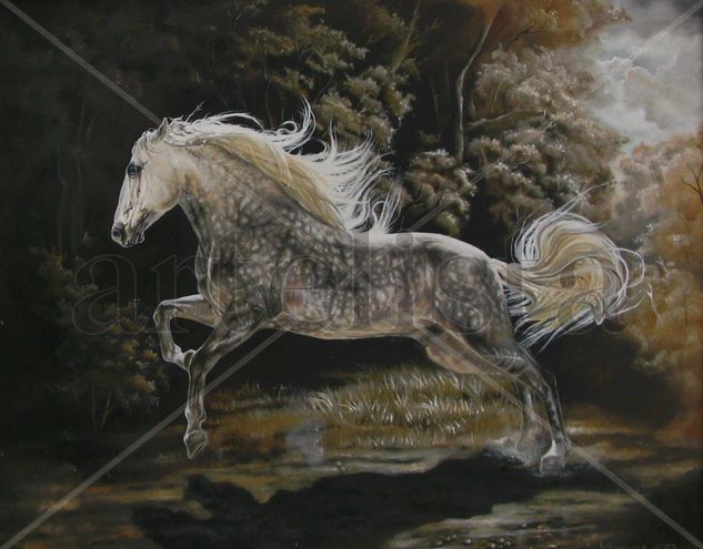 caballo andaluz Oil Canvas Animals