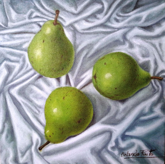 PERAS EN REPOSO 1 Oil Canvas Still Life Paintings