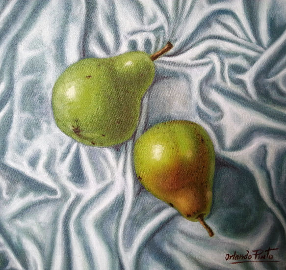 PERAS EN REPOSO 2 Oil Canvas Still Life Paintings