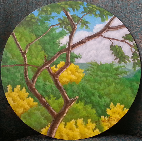 VISTA DESDE ARBOL, MOGOTES Oil Canvas Landscaping