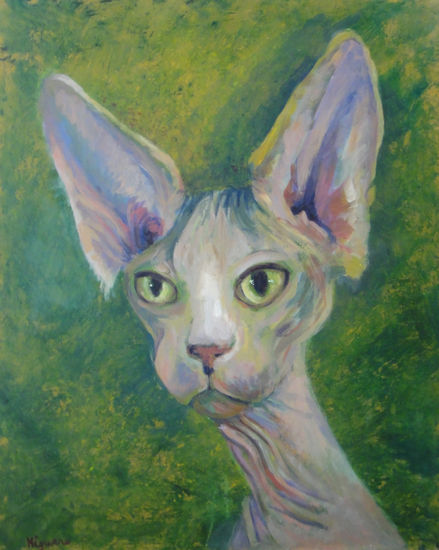 RETRATO DE GATO EGIPCIO Acrílico Tabla Animales