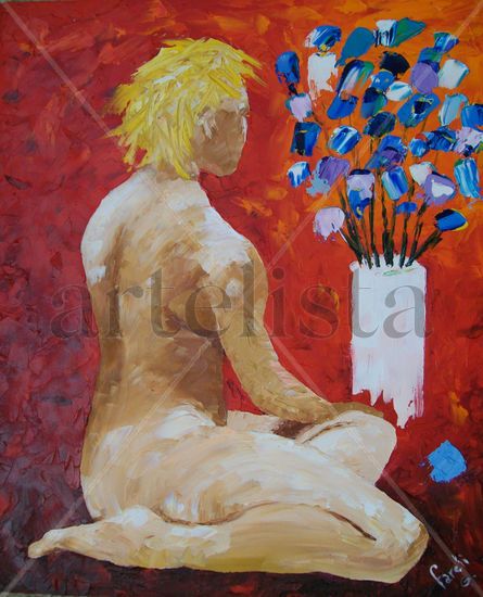 Woman in Red Oil Canvas Nude Paintings