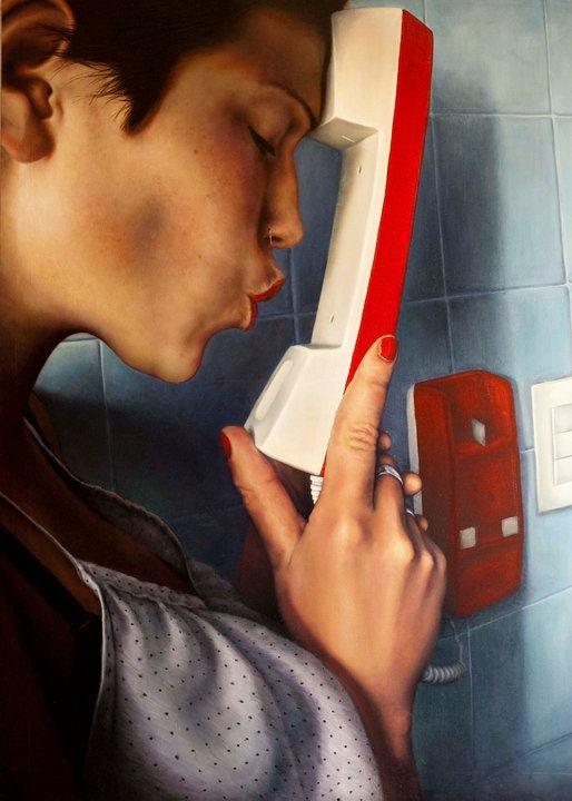 Un beso en linea de espera.