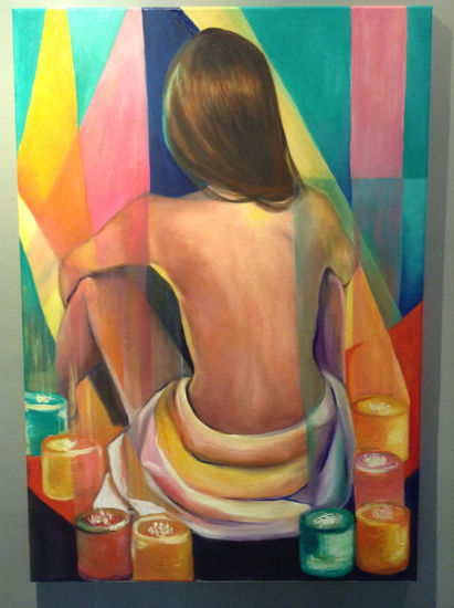 La luz Oil Textile Nude Paintings