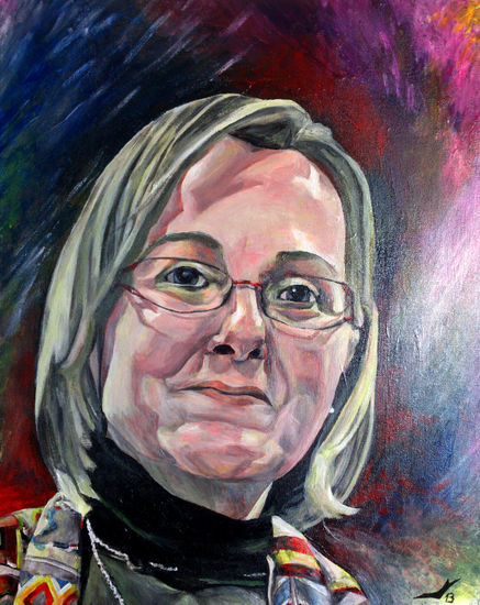 Retrato a Esther Acrylic Canvas Portrait