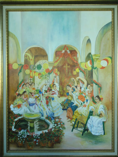 Baile por sevillanas Oil Canvas Figure Painting