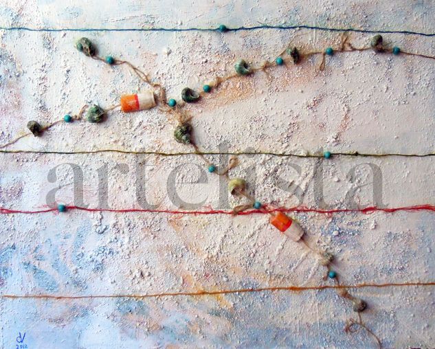 Espuma de mar Mixed media Canvas Marine Painting